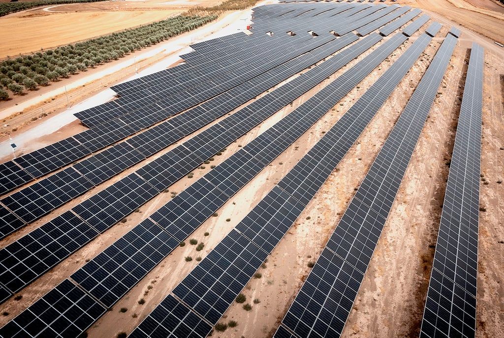 Camino de Acula Solar Photovoltaic Plant drone view