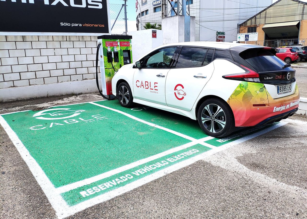 photo of cable energy electric recharging point